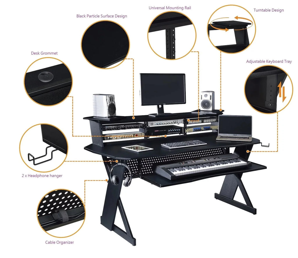 3 x 4U Rack Music Recording Studio Desk Workstation M6459