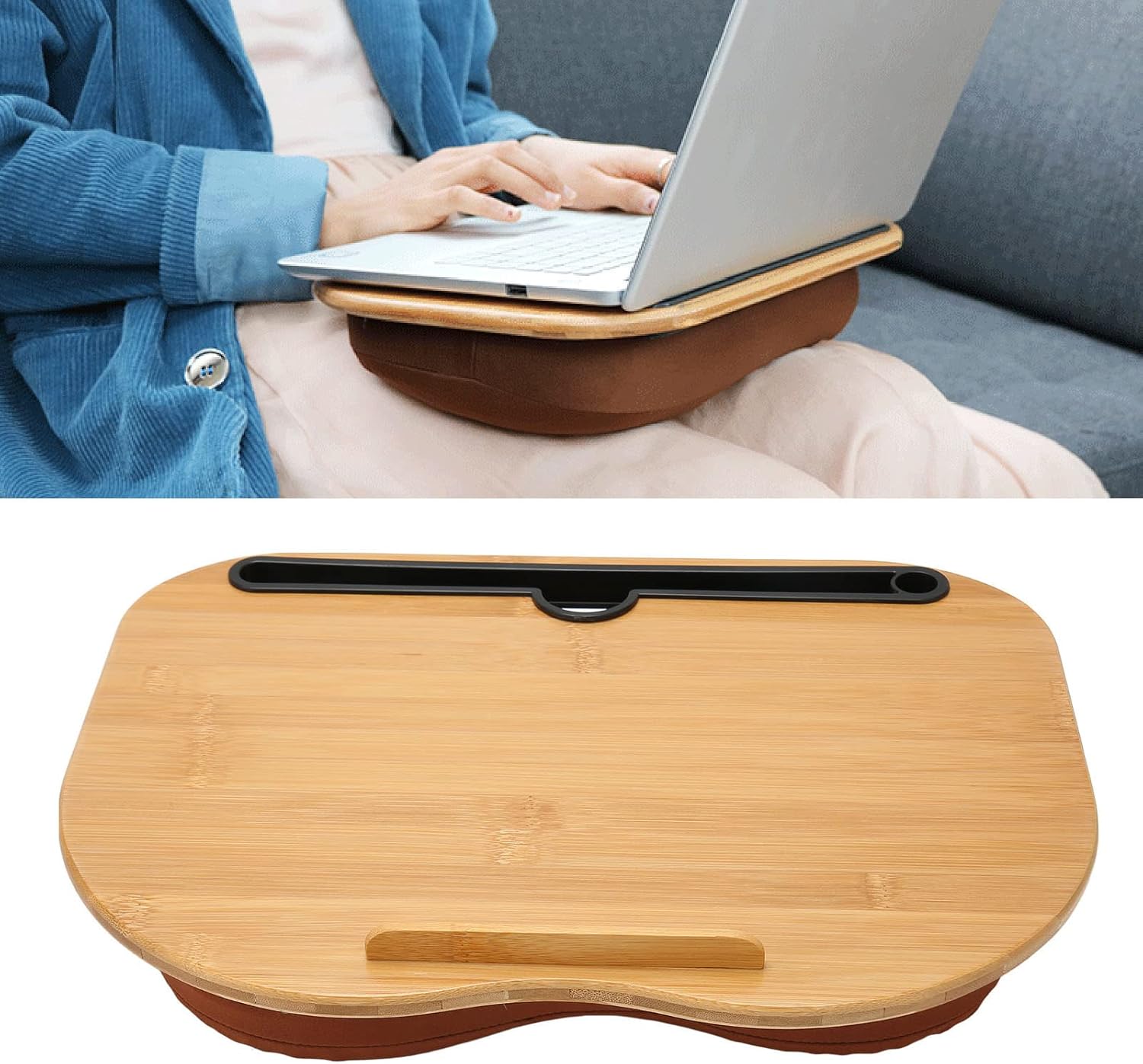 Bamboo Laptop Desk with Anti Slip Strip U69656