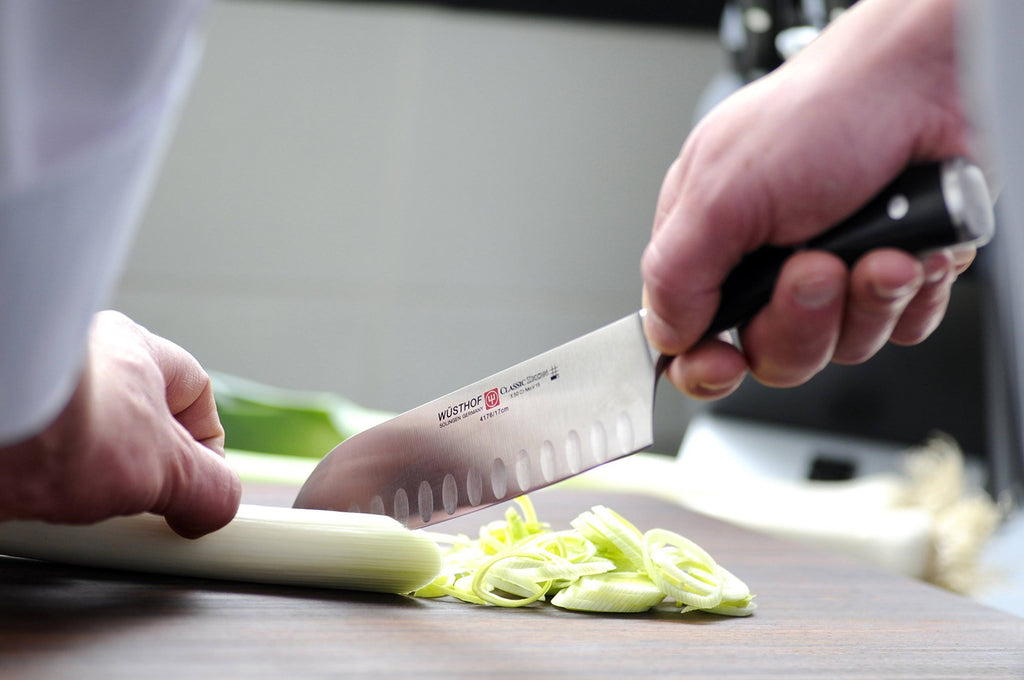 7-Inch Santoku Hollow Edge Black Knife D31692