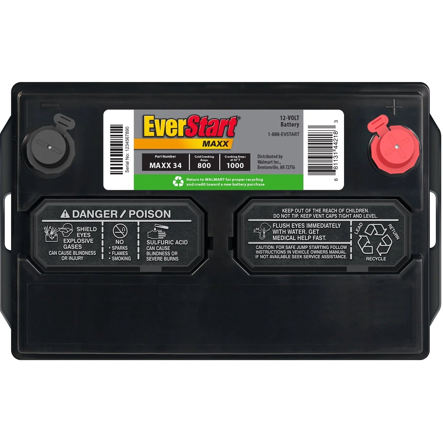 Group Size 34 12 Volt 800 CCA Lead Acid Automotive Battery Y2453