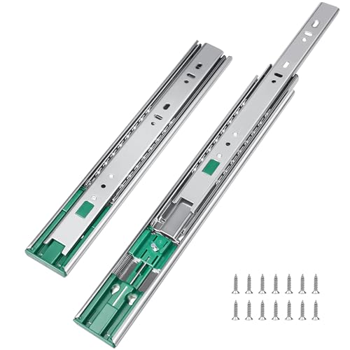 Soft Close Drawer Slides 22 inch Full Extension Ball Bearing Side Mount 100lb Load Capacity U2002