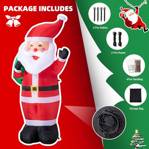 8FT LED-lit Inflatable Santa Claus Decoration S855394