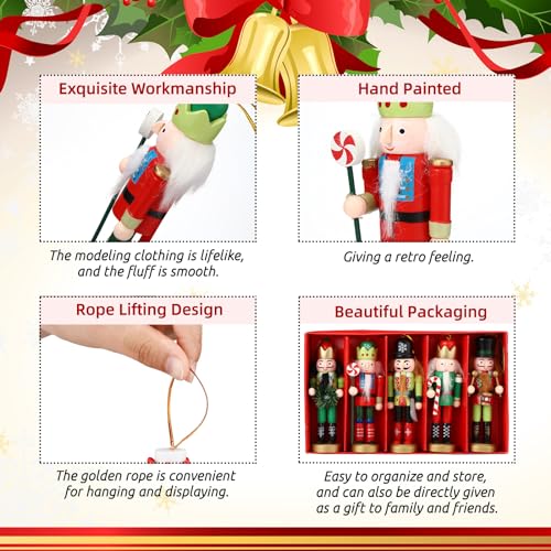 10 Pcs Wooden Nutcracker Ornaments Q1568
