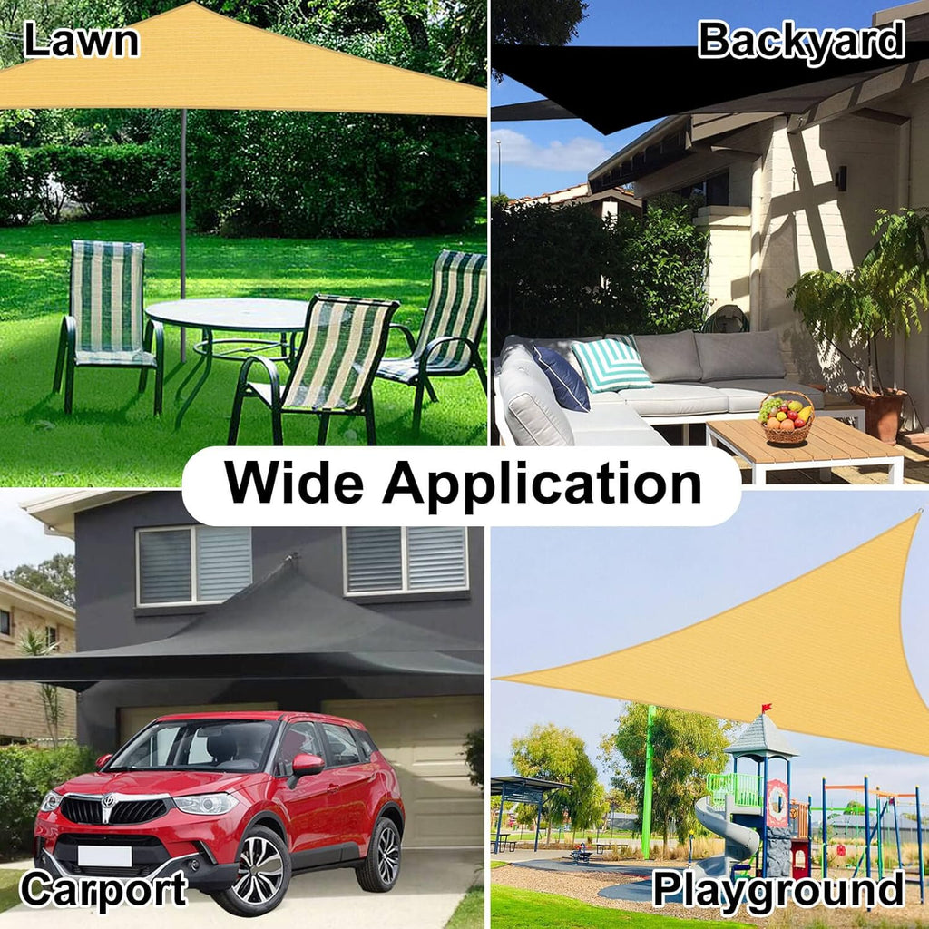 Rectangle Sun Shade Sails 5 x 8 ft Sand U3495