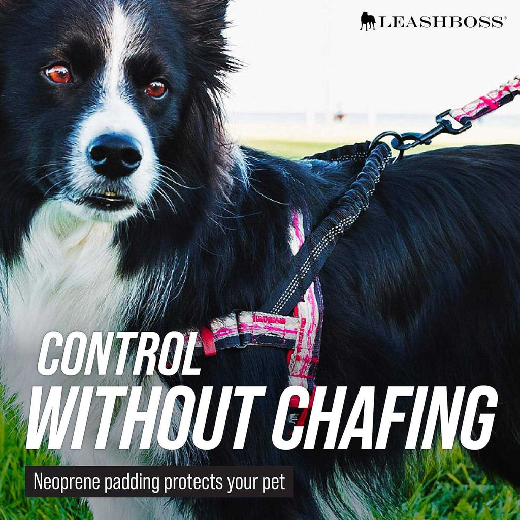 Pattern Reflective No Pull Dog Harness with Bungee Handle O9918