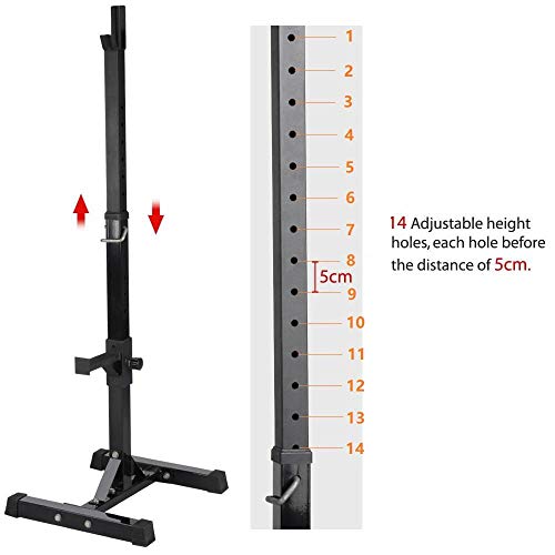 Pair of Adjustable Solid Steel Squat Rack Stands O494