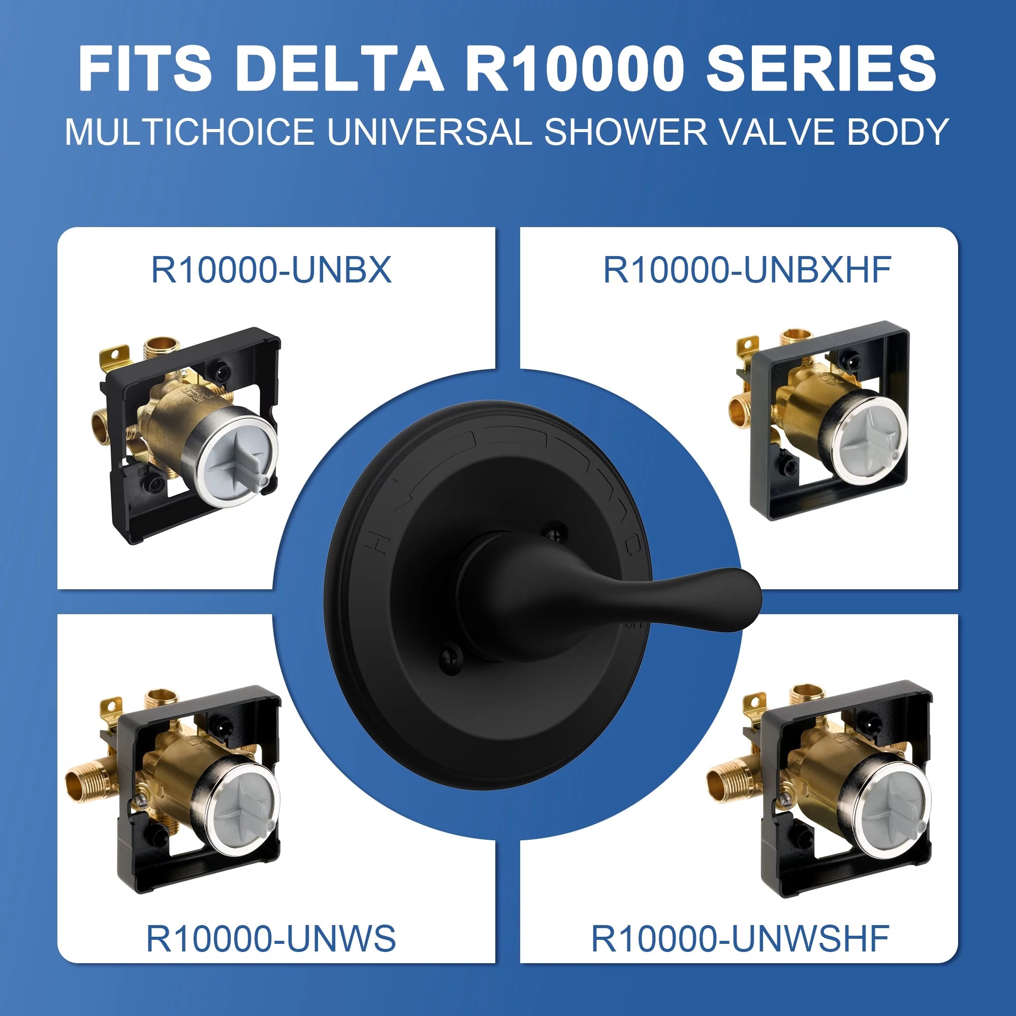 Matte Black Single-Function Shower Valve Trim Kit H2062