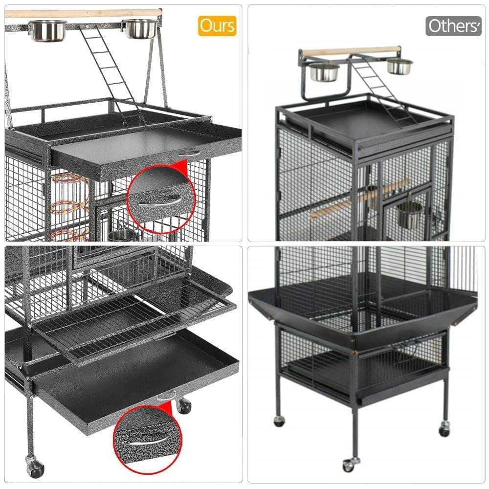 Wrought Iron Rolling Large Parrot Bird Cage R4514