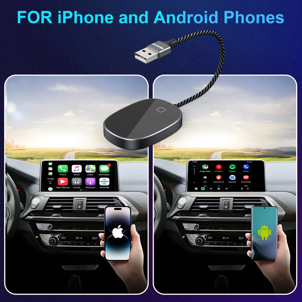 2 in 1 Wireless CarPlay & Android Auto Car Adapter, Grey K54224