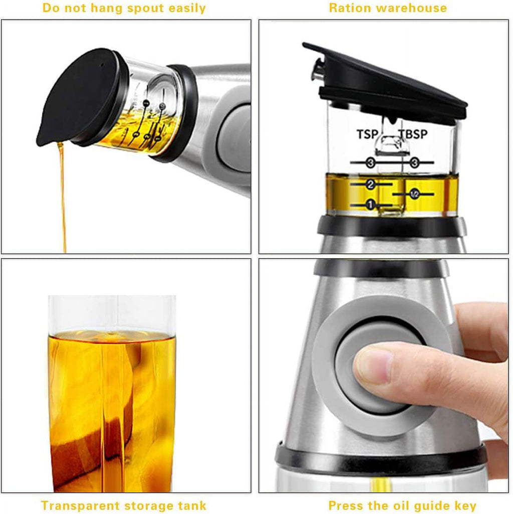 Clear Glass Oil Bottle with Scale, 8.5 Oz C770525