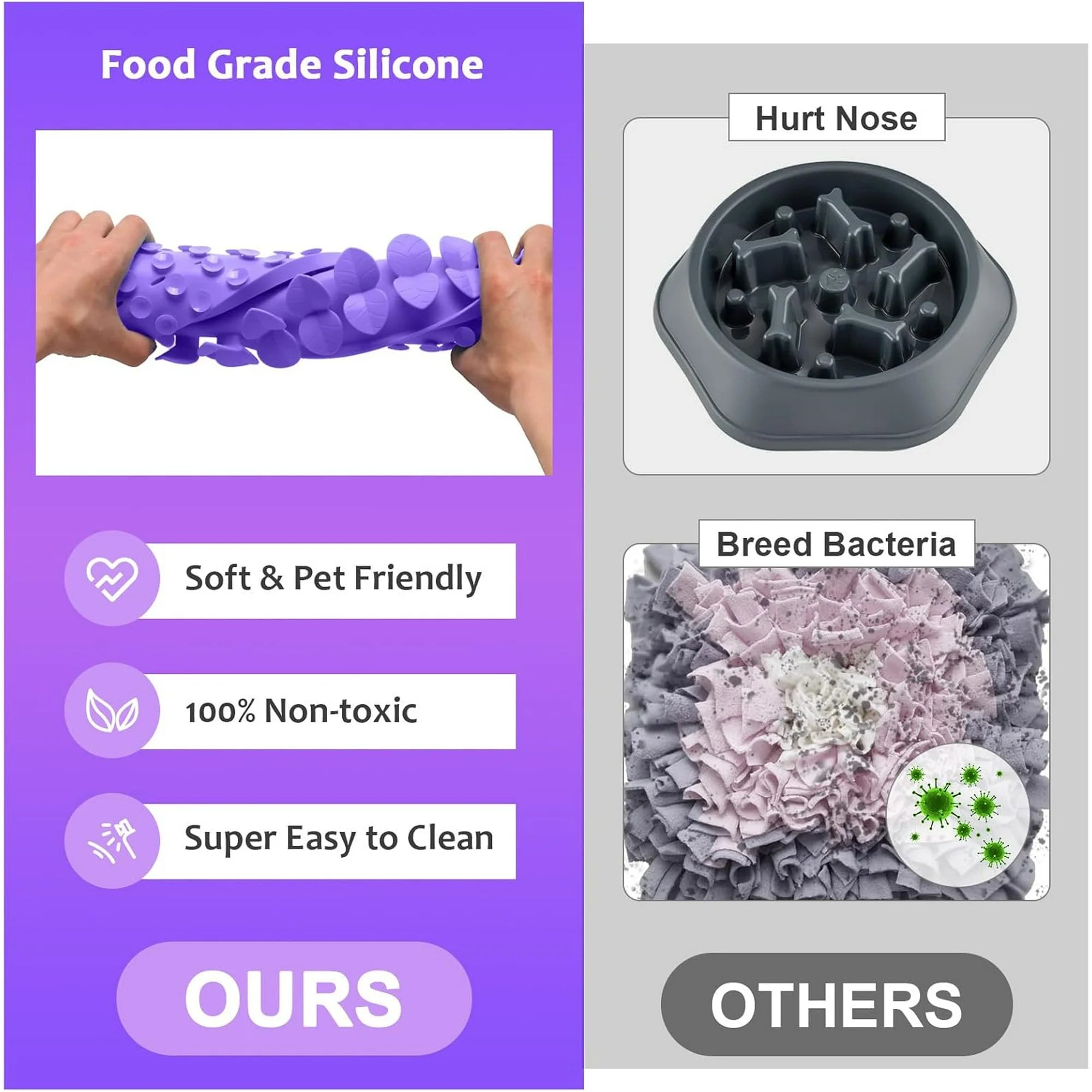 XL Purple Silicone Snuffle Mat for Dogs T8641