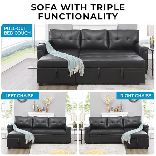 Black Reversible L Shape Sofa with Storage U6770