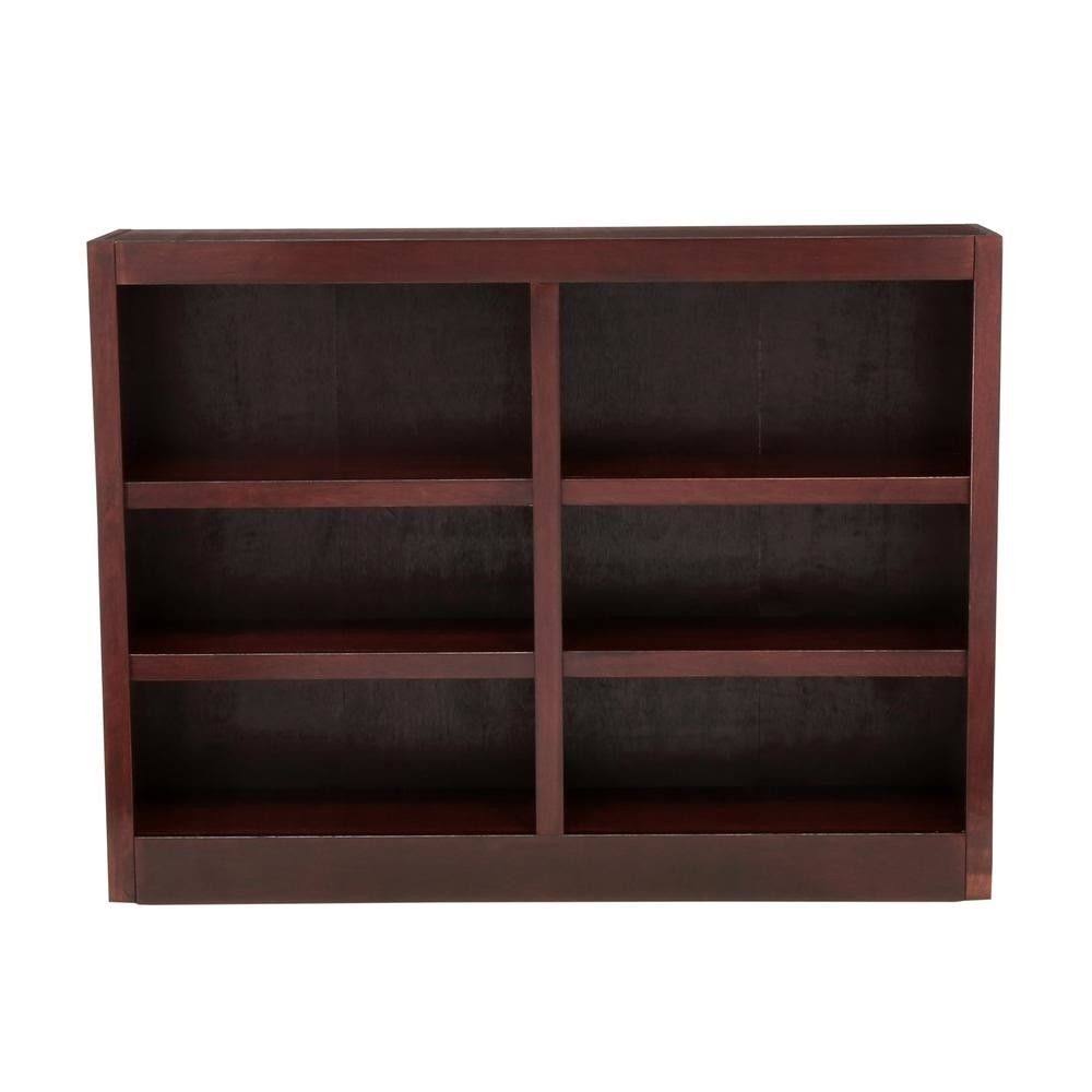 Double Wide Bookcase 6 Shelves Cherry M384963