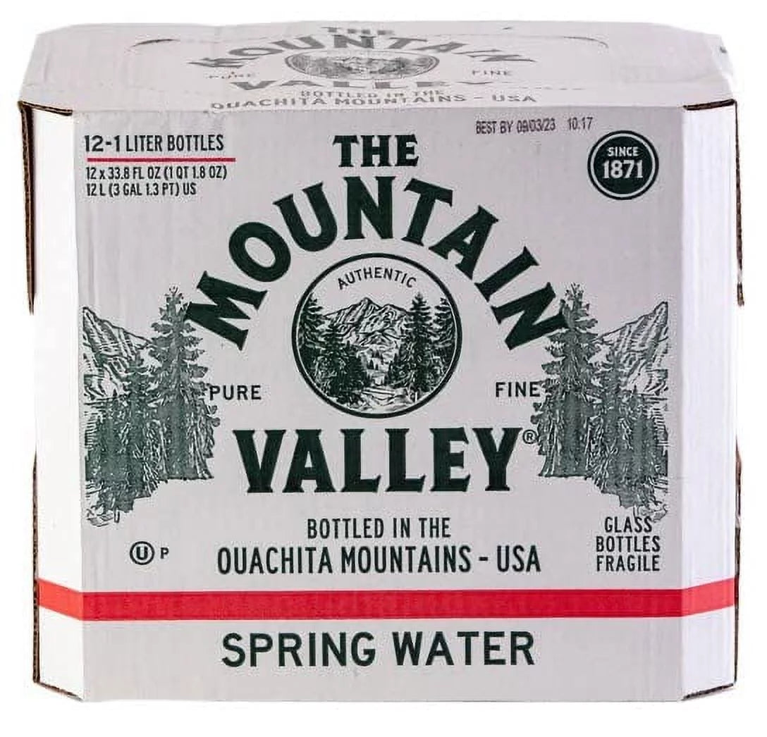 1L Glass Bottle Spring Water Pack of 12 Q568