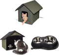 Outdoor Heated Kitty House, Olive C5040