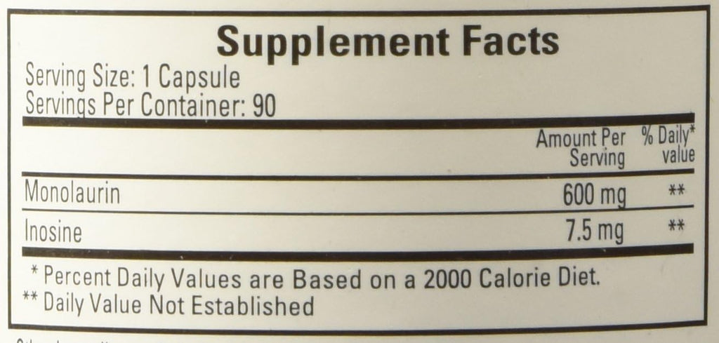 Monolaurin 600mg 90 Capsules V5565