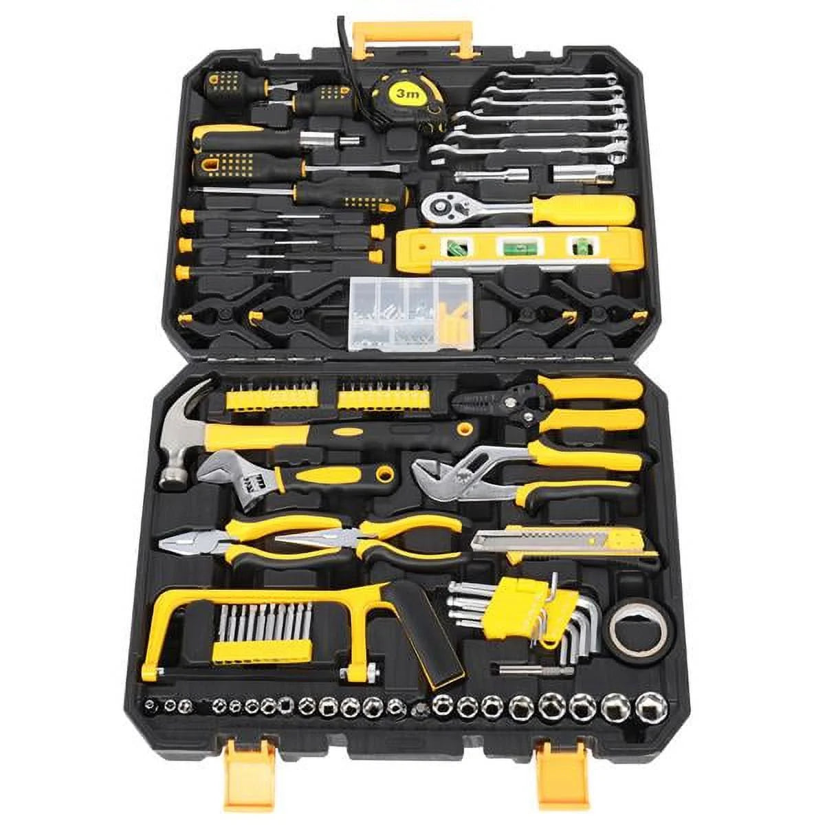 198 Pcs Hand Tool Set with Case Black Yellow D994