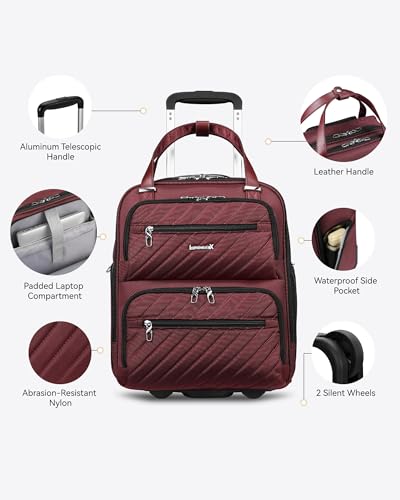 Black 16 Inch Soft Sided Underseat Carry On Luggage with Wheels R9575