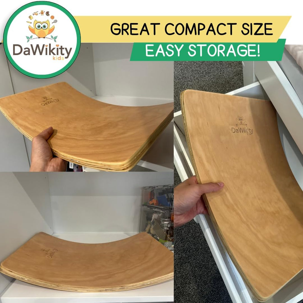 Wooden Wobble Board, 17x12x3", Up to 480 lbs Capacity D52848