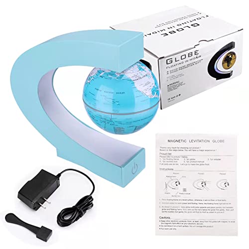 Sky Blue Magnetic Levitation Floating Globe with LED Lights D2638