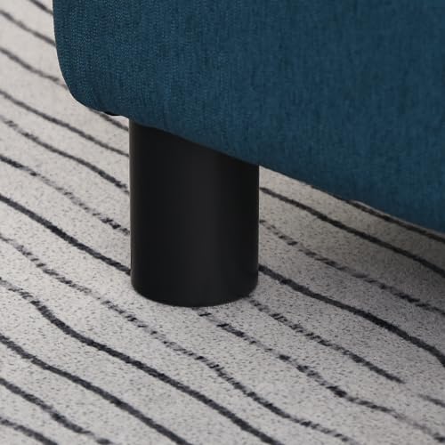 Green Linen Fabric Cube Ottoman with Plastic Legs G9507