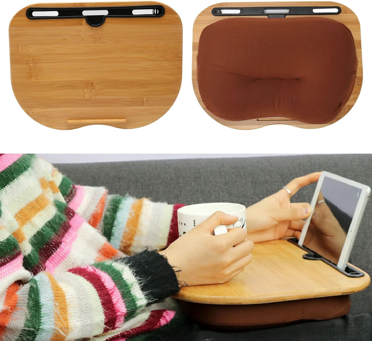 Bamboo Laptop Desk with Anti Slip Strip U69656