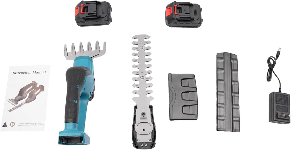 2-in-1 Cordless Grass Shears & Hedge Trimmer with 21V Rechargeable Battery F397588