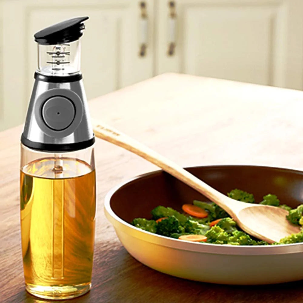 Clear Glass Oil Bottle with Scale, 8.5 Oz C770525