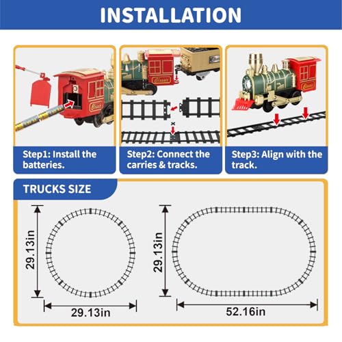 Christmas Train Set with Lights, Sounds, 3 Cars & 10 Tracks U640390
