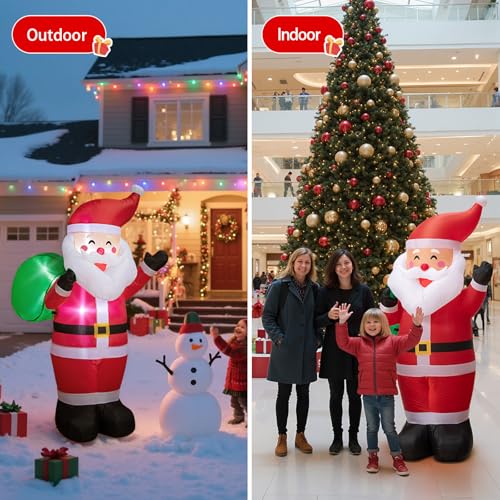 8FT LED-lit Inflatable Santa Claus Decoration S855394