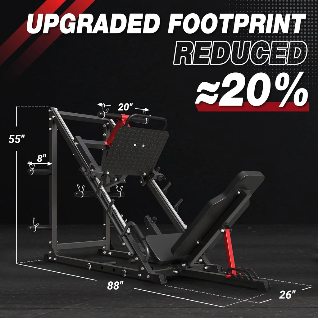 Leg Press Machine with Calf Block, 1500LBS Weight Capacity Adjustable Leg Machine K9649