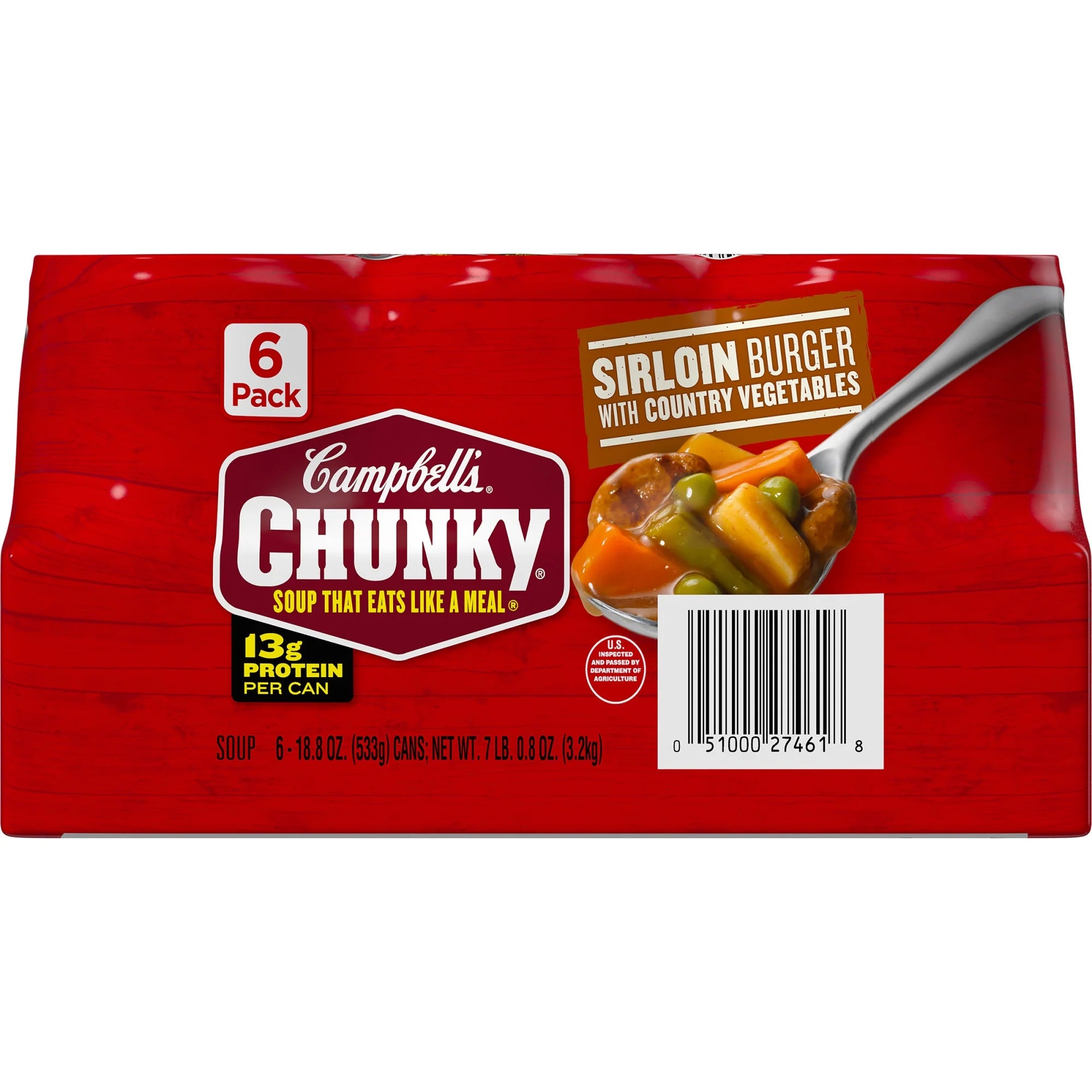 6 Pack Campbell’s Chunky Country Vegetable Beef Soup, 18.8 oz Can F117971