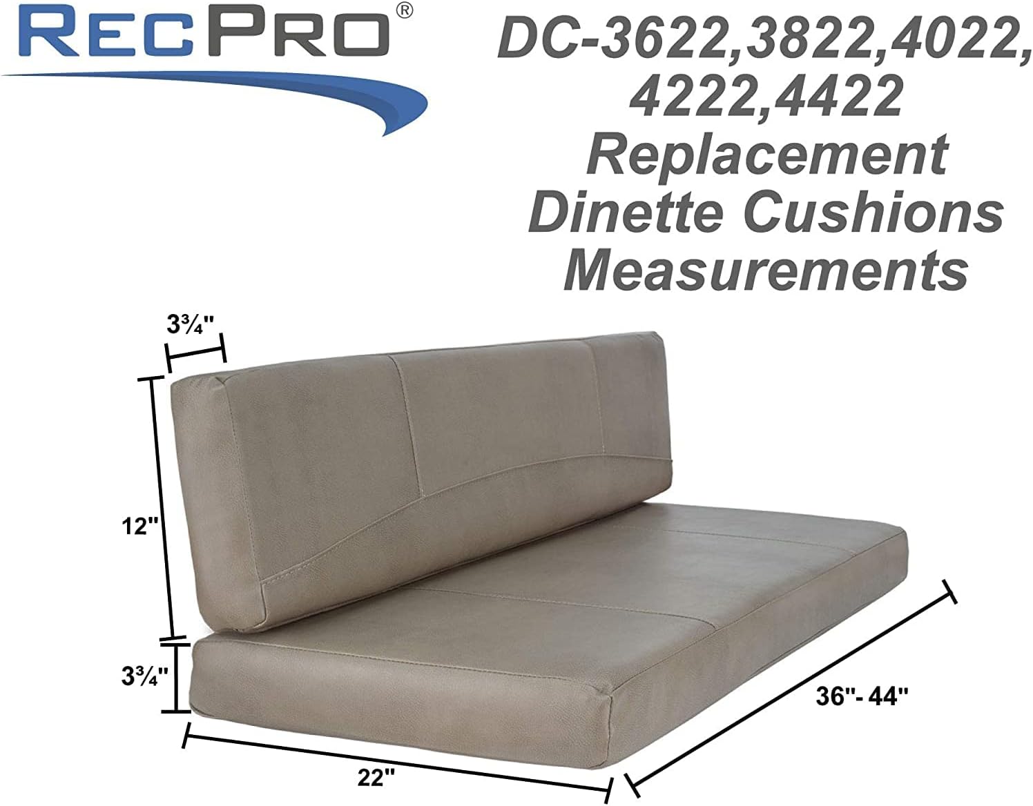RV Dinette Booth Cushions with Memory Foam Cloth X9438