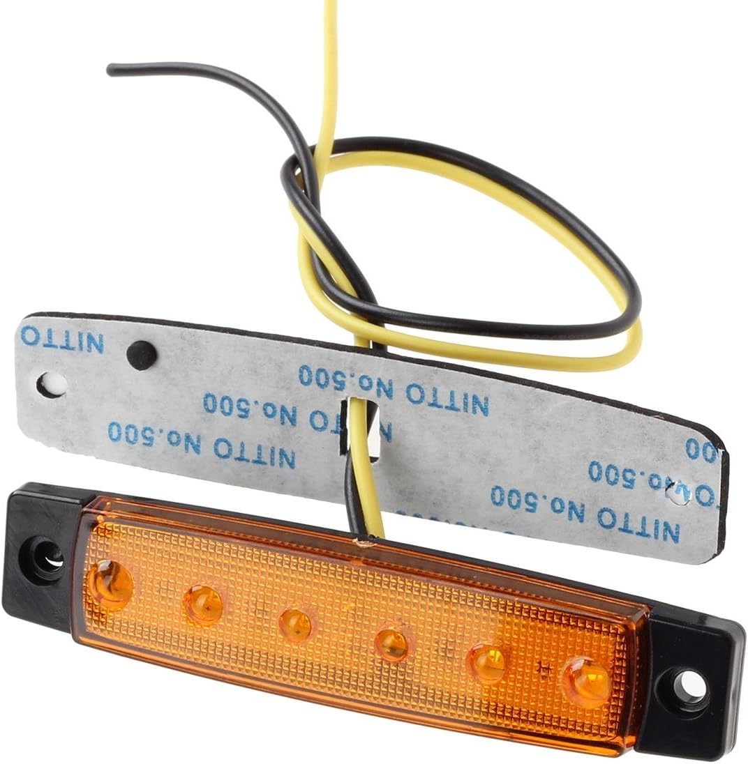 20Pcs 3.8" 6 LED Amber Clearance Lights L365