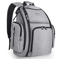 Grey Waterproof Diaper Bag Backpack with 4 Insulated Pockets and Stroller Straps M800373