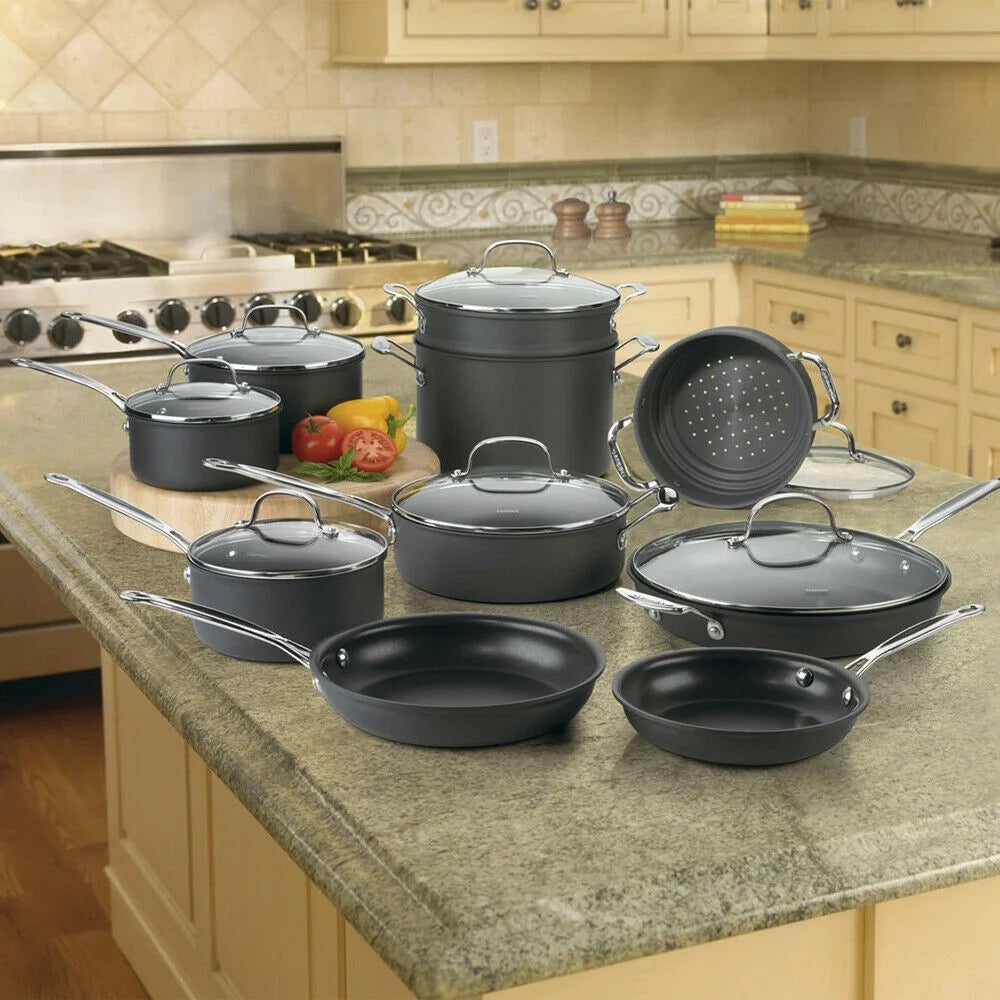 17-piece Nonstick Hard-Anodized Cookware Set E223945