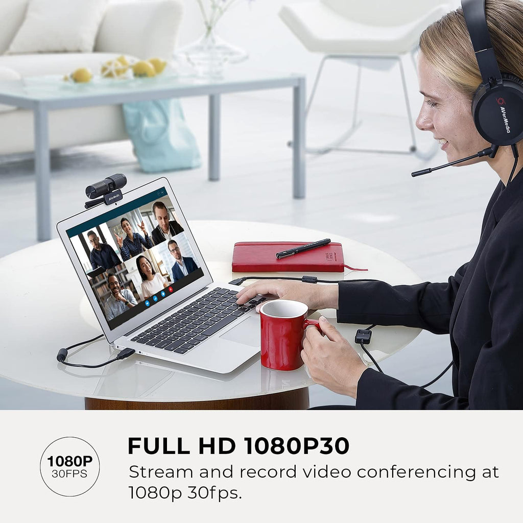 Full HD 1080P Webcam with Privacy Shutter and Dual Microphone B887