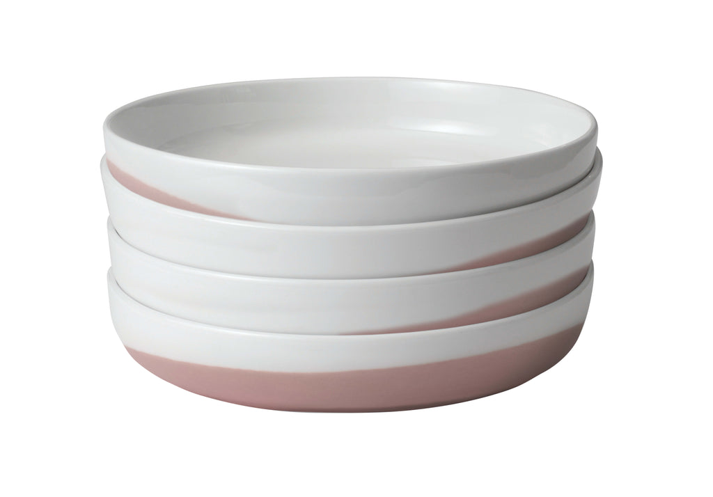10-inch Porcelain Coupe Dinner Plate, Set of 4, Pink P346