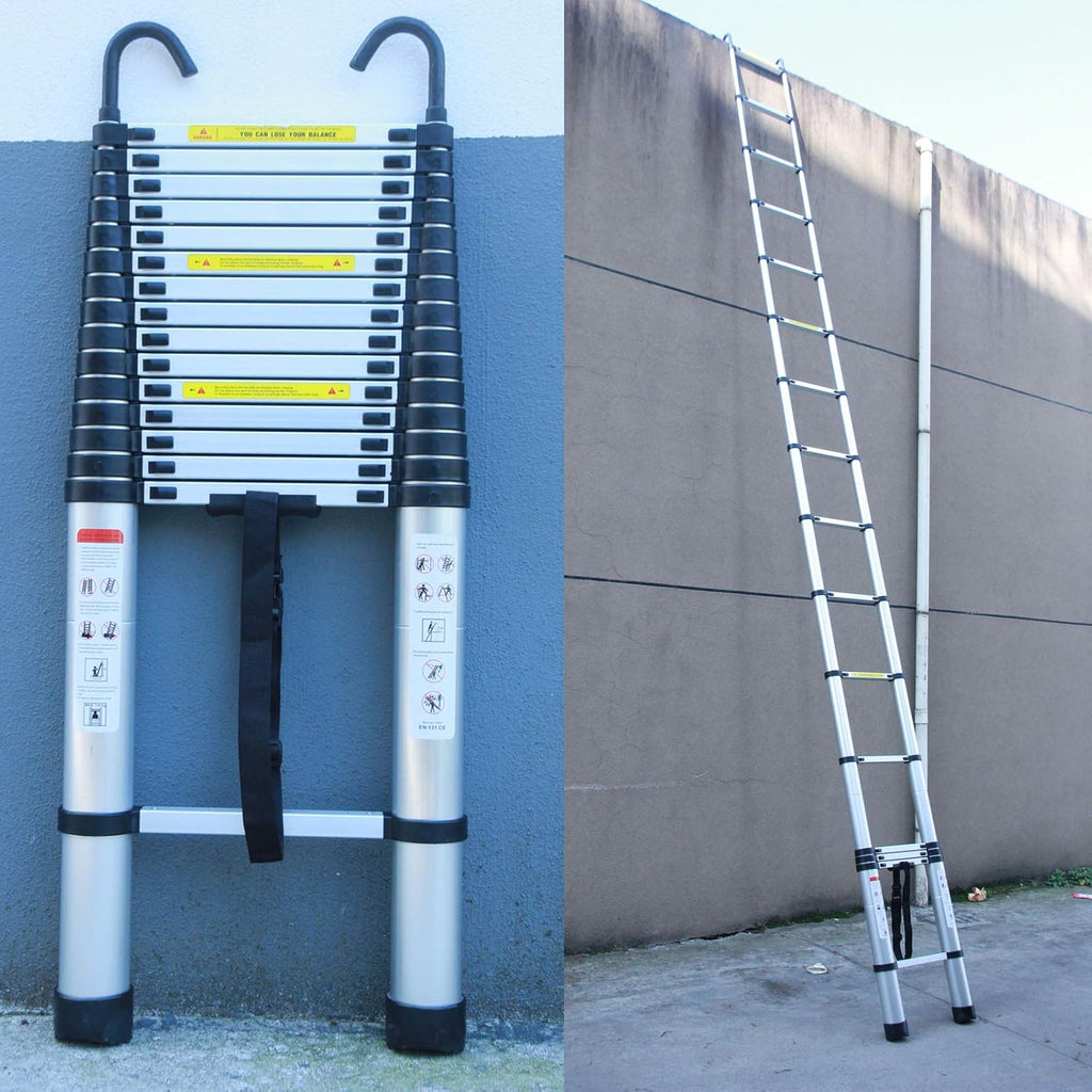 20ft Aluminum Telescoping Ladder Adjustable Height Y7573