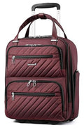 Black 16 Inch Soft Sided Underseat Carry On Luggage with Wheels R9575