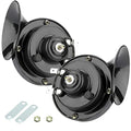 2 Pack 300DB Super Loud Train Horn, 12V Security Alarm Speaker, Car Waterproof Air Electric Snail Double Horn Replacement Kit (Black) V483850