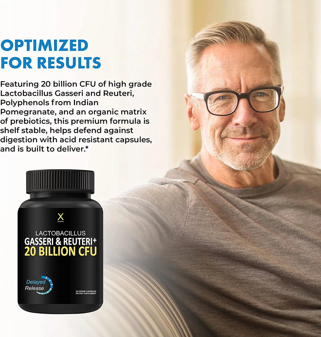 Probiotic Supplement with Lactobacillus Gasseri & Reuteri, 20 Billion CFU, Delayed Release Capsules E2103
