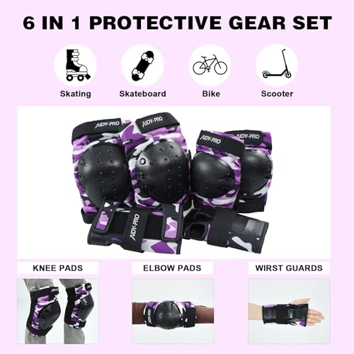 Blue Kids Knee Pads and Elbow Pads Protective Gear Set H8384