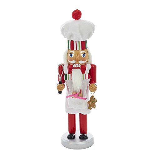 Rosy Red Baking Nutcracker Chef 10 inch Wood Decorative Tabletop Figurine K27551