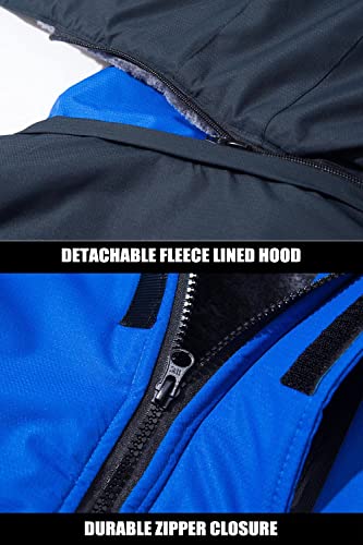 Men's Winter Water Resistant Ski Snow Jacket Fleece Parka Raincoats With Multi-Pockets A867049