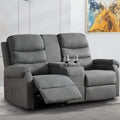 Grey Manual Reclining Loveseat Sofa 2 Seater with Cup Holders C288770