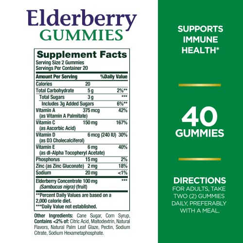 Elderberry Gummies Dietary Supplement, 100 mg, 120 Gummies N56750
