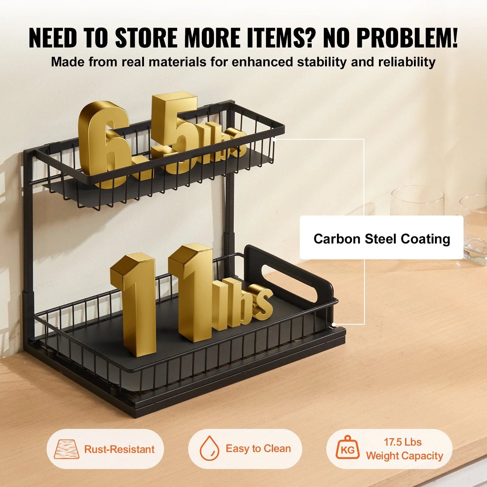 2-Tier Pull Out Cabinet Organizer V229561