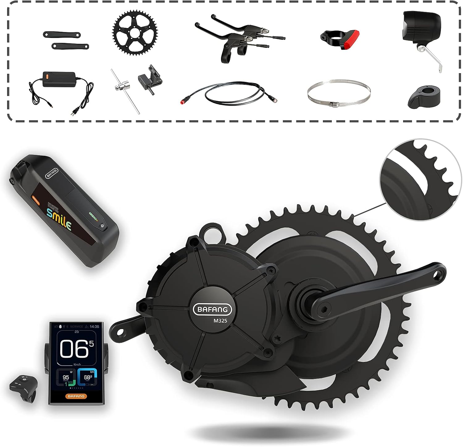 50.4V 500W 750W 1000W Electric Bike Conversion Kit with 19.6Ah Battery L730