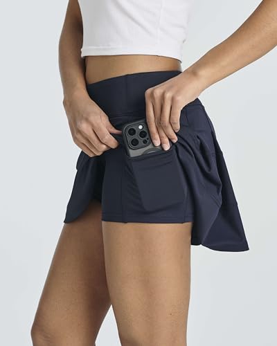 Women's 14" Pleated Tennis Skorts Golf Skirt High Waisted Athletic Running Casual Shorts with Pockets H569